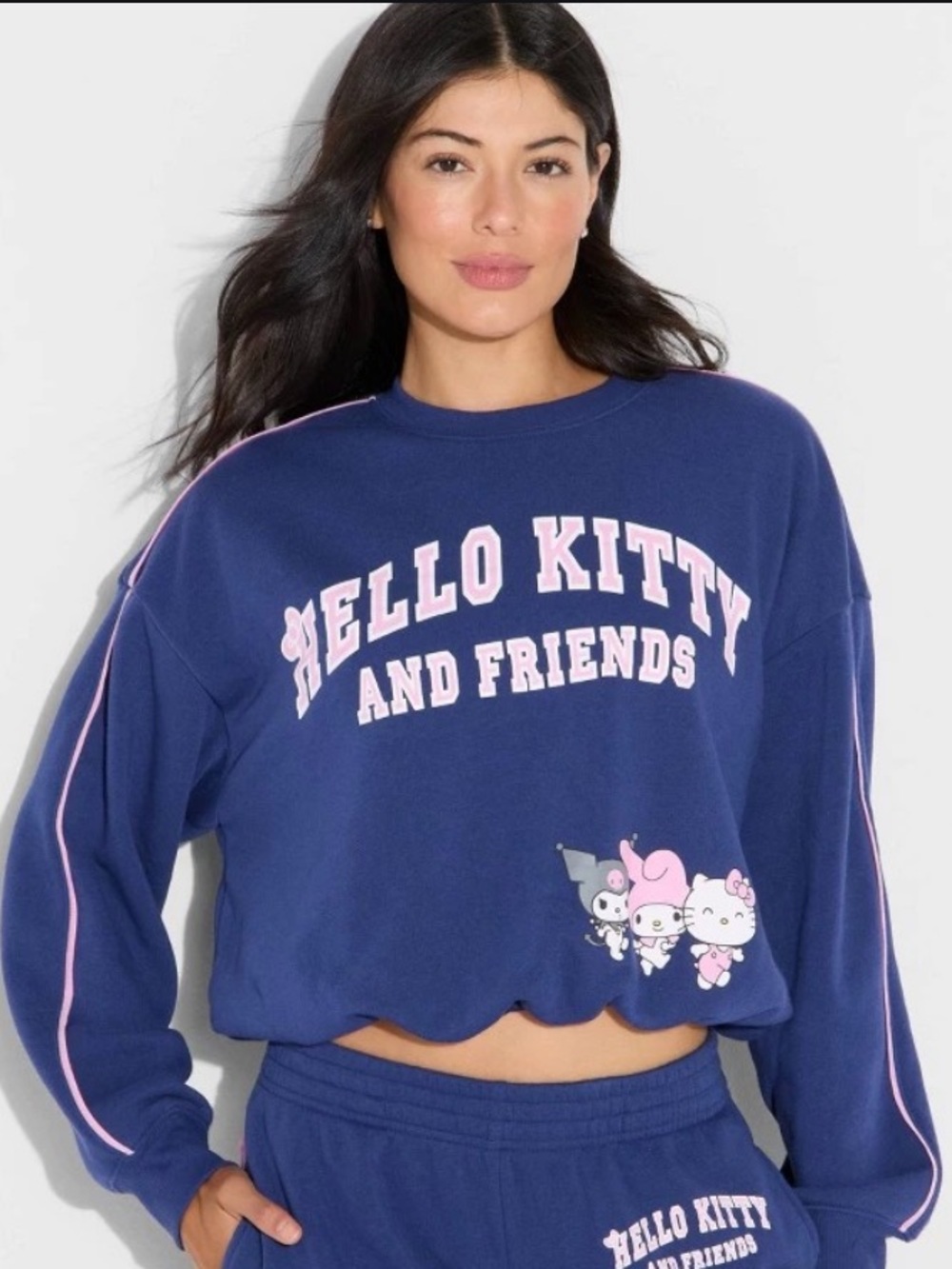 Hello Kitty and Friends Navy Cropped Sweatshirt XXL Plus Size